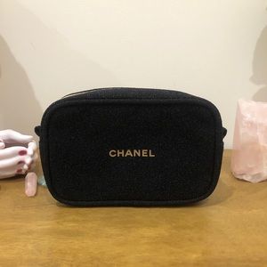 Chanel Black Sparkly Holiday Makeup Pouch